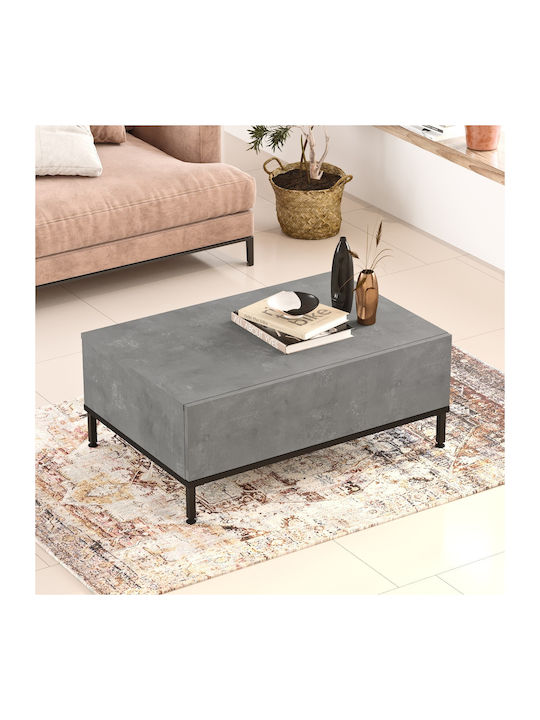 Rectangular Coffee Table Grey/black L90xW60xH35cm