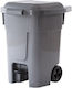 VIolet Plastic Wheeled Waste Bin 60lt with Pedal Gray