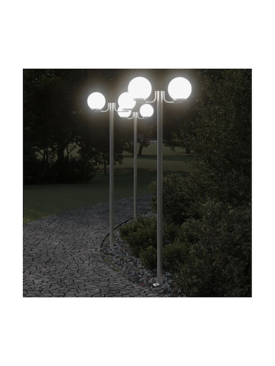 vidaXL Outdoor Floor Lamp Post 60W IP44 for E27 Socket Silver