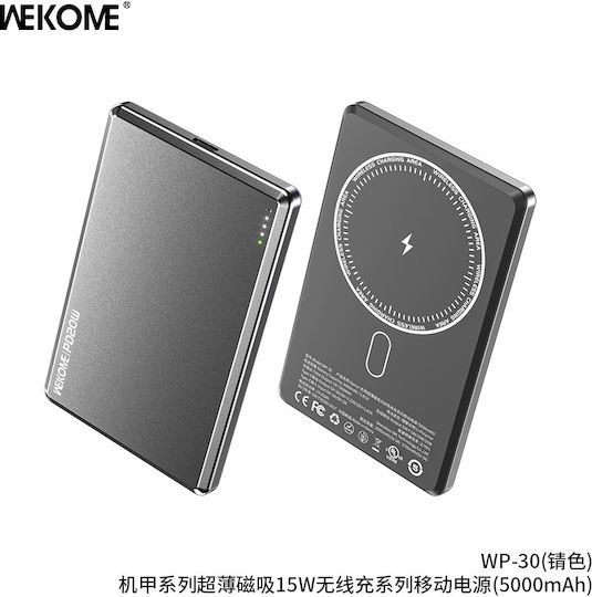 WK WP-30 MagSafe Power Bank 5000mAh 20W Power Delivery Μαύρο