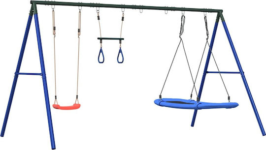 vidaXL Metal Double Swing 185x185x185cm Blue