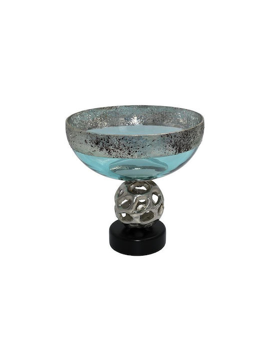 Fylliana Fl6669 Dekorative Schüssel Glas Sockel Silber 20x20cm 1Stück