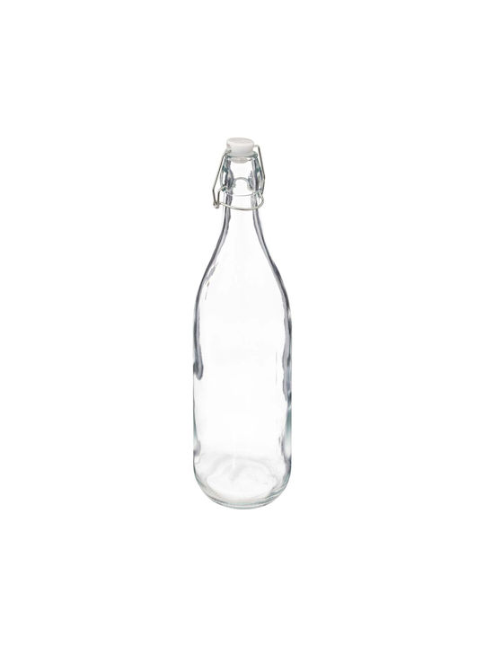 Μπουκάλι Νερού Γυάλινο με Κλιπ 1000ml