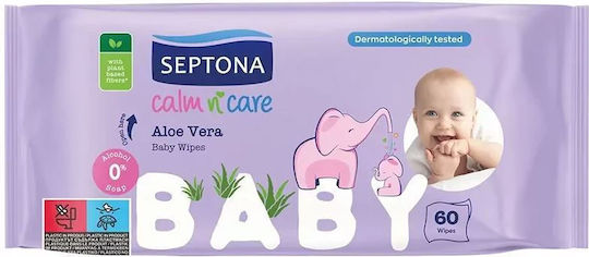 Septona Calm & Care Μωρομάντηλα 60τμχ