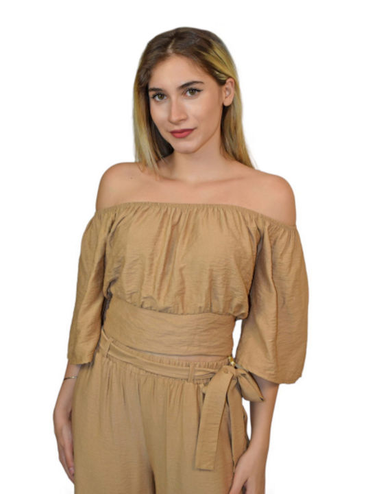 Morena Spain pentru Femei Crop Top Beige