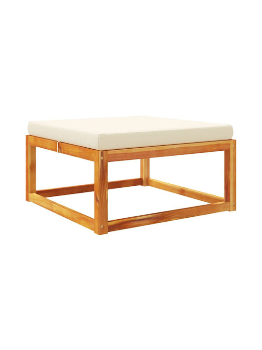 Băncuță De Grădină Din Lemn Tip Cub Pentru Exterior Cu Pernă Maro 65x65x29cm