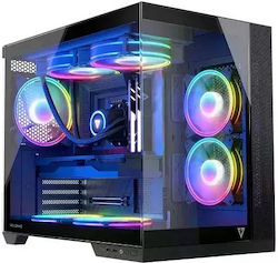 Modecom Panorama ARGB 7F Gaming Midi Tower Computer Case with Window Panel Black