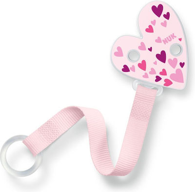 Nuk Ribbon Pacifier Καρδιά made of Fabric Pink