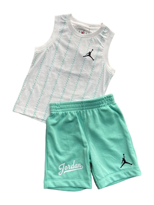 Kids' Set with Shorts Summer 2pcs White Jumpman Mvp