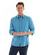 Jack & Jones Men's Shirt Linen Light Blue