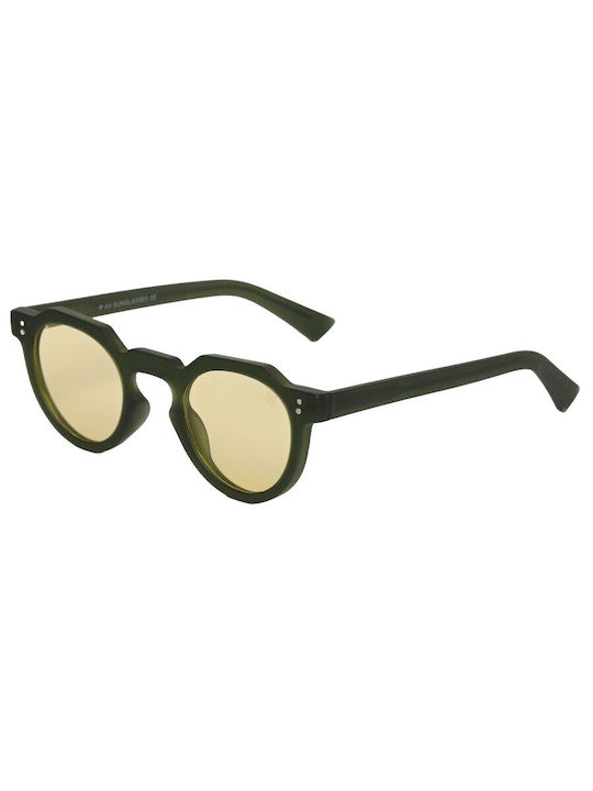 AV Sunglasses Billie Unisex Sonnenbrille mit Grün Kunststoff Gestell und Gelb Linse