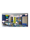 Kids Bedroom Set Blue Oak 5pcs with Bed for Mattress 90x190cm
