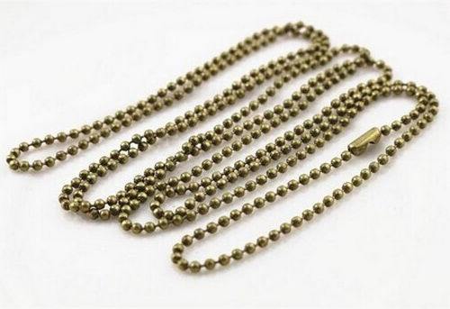 Antique Bronze Chain Beads 1.5mm 65cm 1 piece
