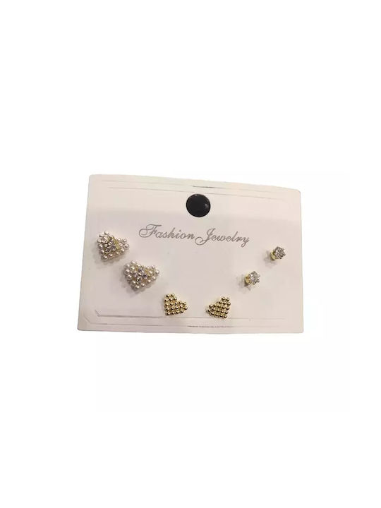 Set Earrings made of Steel Gold Plated