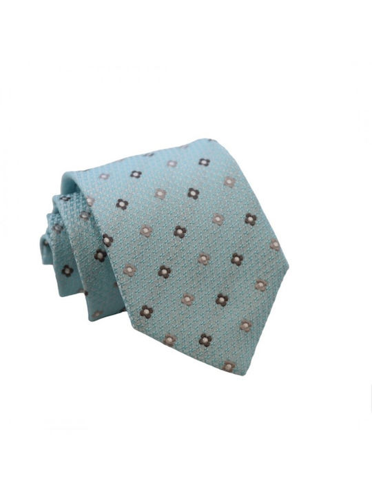 Silk Tie Aqua Beige Design 8cm