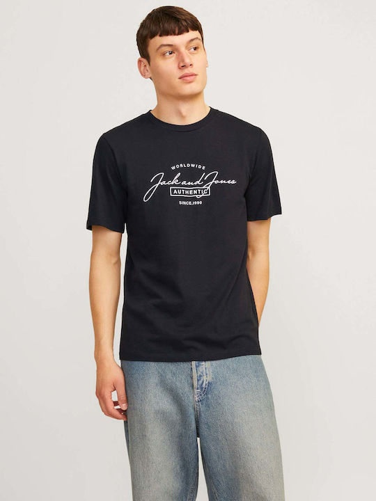 Jack & Jones T-shirt Bărbătesc cu Mânecă Scurtă Negru