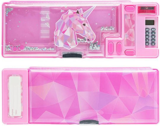Children's Retro Plus Water Pencil Case Calculator Sparkling Unicorn 26x9x3cm Yolo