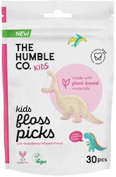 The Humble Co. Kids Floss Picks cu Gust de Căpșuni 30buc