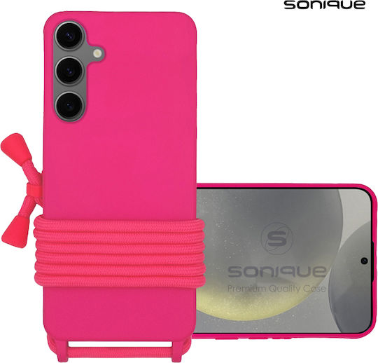 Silicone Case Lanyard Carryhang Sonique Samsung Galaxy S24 Plus Pink