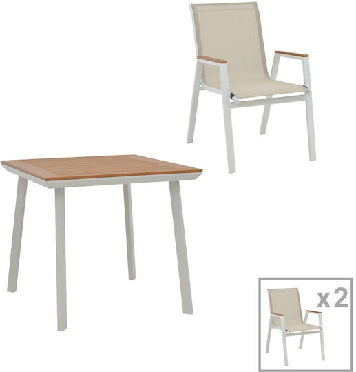 Dining Set 3 Pieces White Dining Set 3 Pieces White