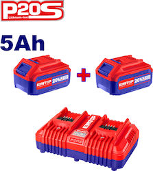 Emtop Satz von 2 Werkzeugbatterien Lithium 20V ELBCPK2425