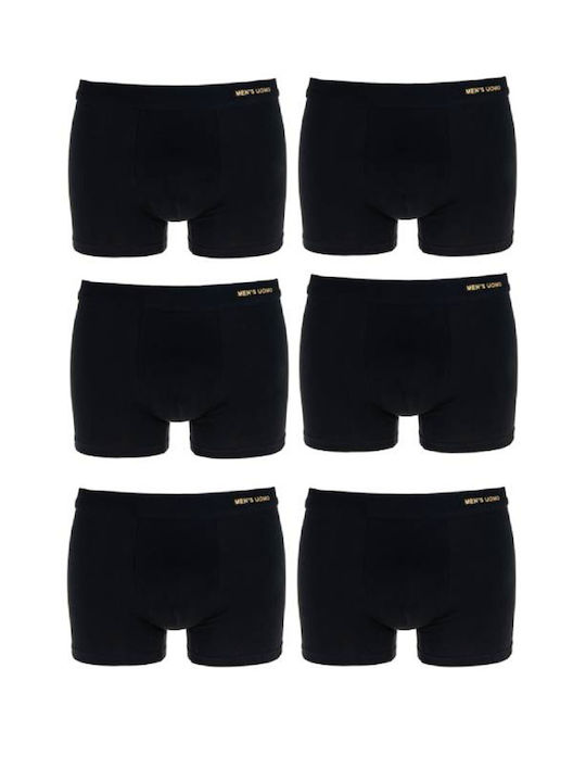 Uomo Men's Boxers Black 6Pack