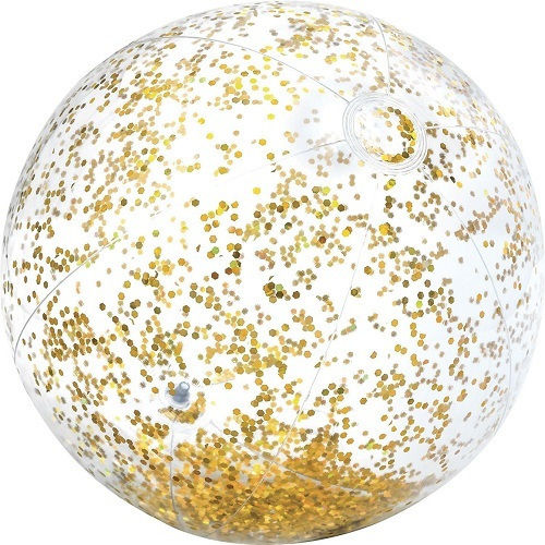 Μπάλα Θαλάσσης Transparent Glitter Beach Ball Intex 58070 Χρυσό