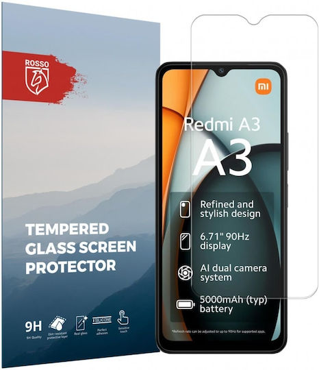 Rosso Clear Tempered Glass (Redmi A3)