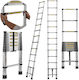 Geko Telescopic Ladder Aluminum of Steps with Maximum Height 3.8m