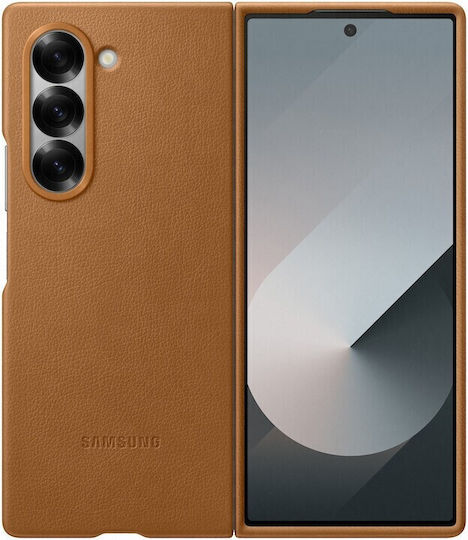 Samsung Back Cover Leather / Synthetic Leather Brown (Samsung Galaxy Fold6)