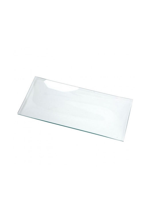 Plate Shallow Rectangular Glass White 8x8cm
