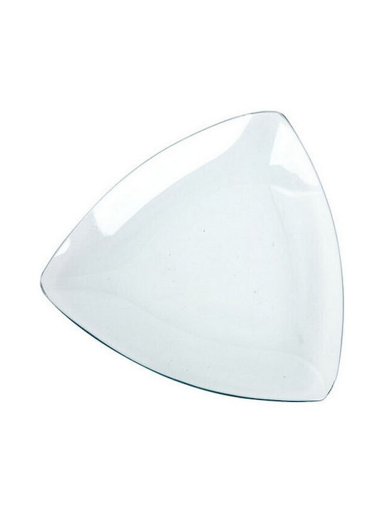 Plate Shallow Triangle Glass White 13x13cm