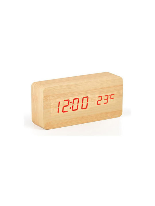 Tabletop Digital Clock with Alarm Brown