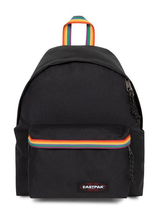 Rucsac Urban Negru cu Detalii în Culori Curcubeu Eastpak Padded Pak'r Bandă de Culoare Curcubeu