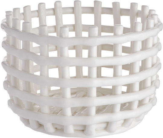 Butlers Διακοσμητικό Καλάθι Ψάθινο Λευκό 16x16x12εκ.