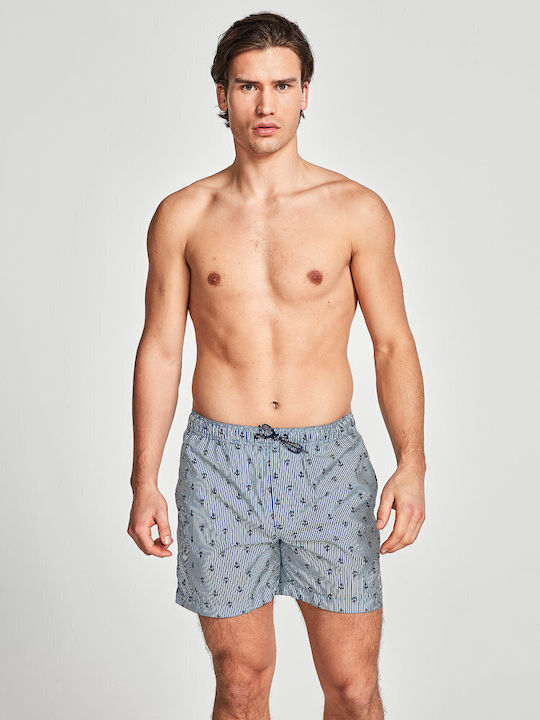 Men's Swimwear Shorts Blue with Patterns