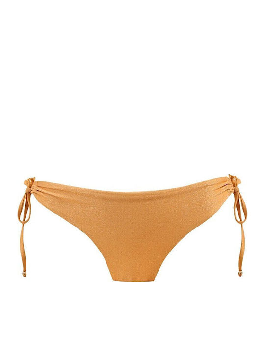 Guess Долнища На Бански Слип С Връзки Златист