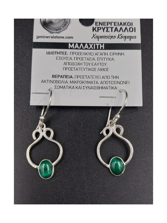 Silver Malachite Earrings