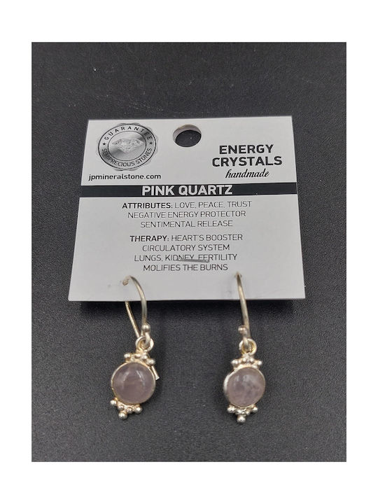 Silver Rose Quartz Earrings