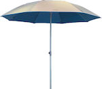 Hupa Iris 200/8 Beach Umbrella Diameter 2m with UV Protection and Air Vent Silver/Petrol