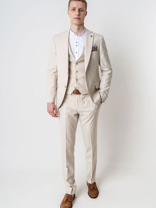 Guy Laroche Мъжки Костюм Бежов