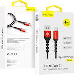 Blavec Raptor Geflochten USB 2.0 Kabel USB-C männlich - USB-A 66W Schwarz 2m