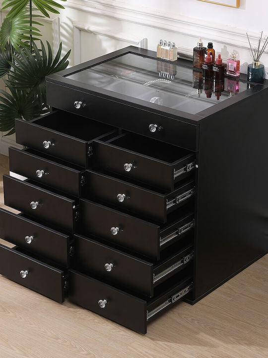 Vanity Collection Schmuckkästchen Hölzernes mit Schublade Schwarzes