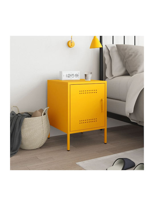 Metal Bedside Table Yellow 36x39x50.5cm