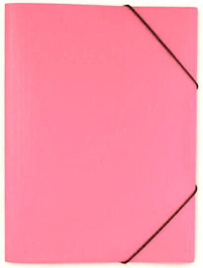 Colorfix Pressboard Aktenmappe mit kompakten elastischen Ohren, Papier A4 25x35cm, Pink