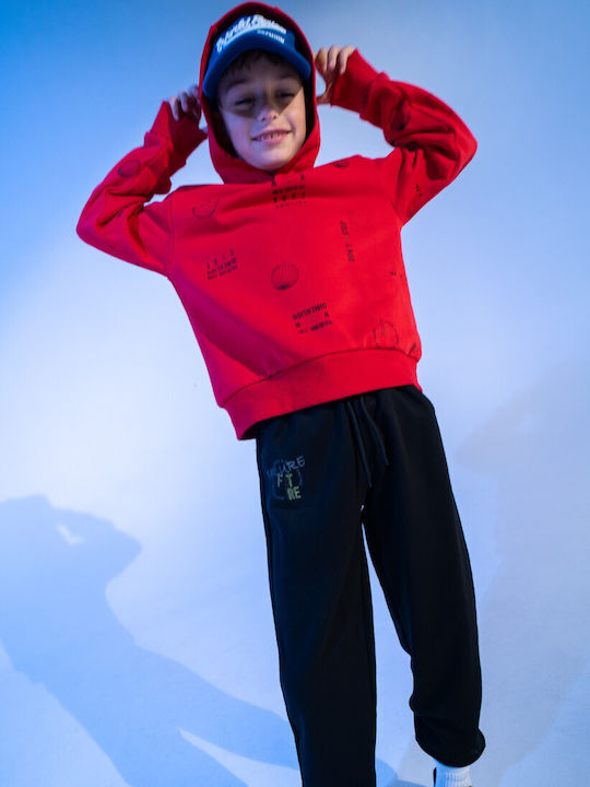 Hashtag Kids Sweatpants Set Red 2pcs