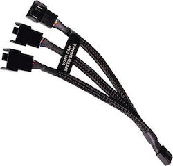 Alphacool Lüfterkabel Y-Splitter 4-Pin auf 3x 4-Pin PWM 15cm Schwarz