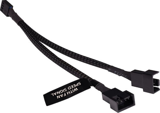 Cablu ventilator Alphacool Y-splitter 4-pin la 2x 4-pin Pwm 15cm Negru