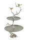 Artekko Metallic Dessert Tower Stand with 2 Tiers Silver Ø33cmxY60cm 25x33x60cm