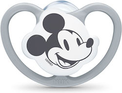 Nuk Ορθοδοντική Πιπίλα Σιλικόνης Space Mickey Γκρι με Θήκη για 18-36 μηνών